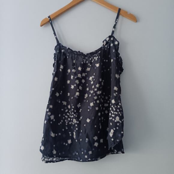 Xirena Star Print Cotton Tank Navy M - Picture 2 of 7